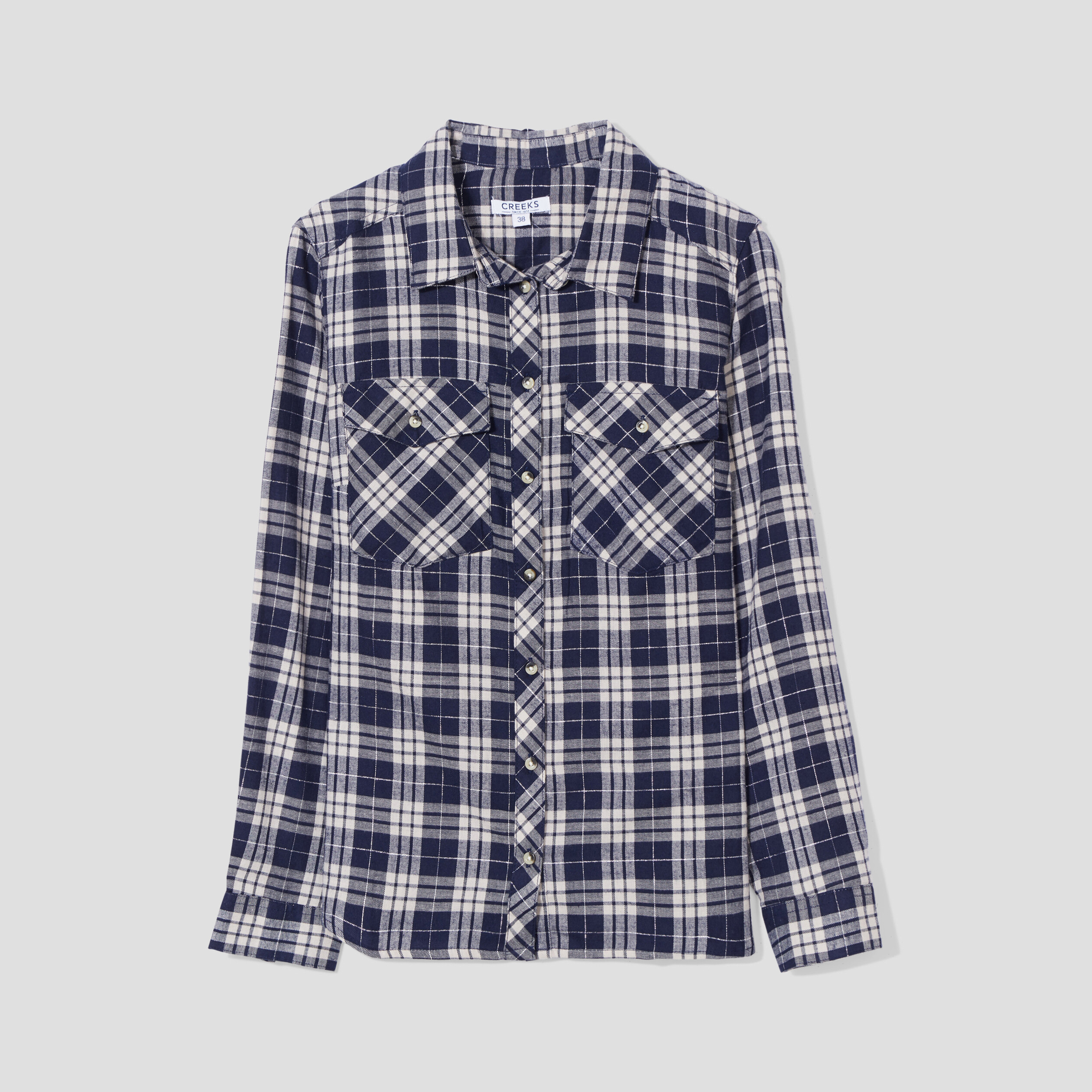 Chemise manches longues avec poches bleu marine femme | La Halle