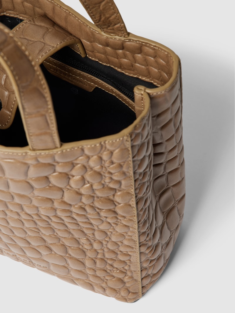 Tote Bag in Reptil-Optik Modell 'Paper Bag' in schlamm