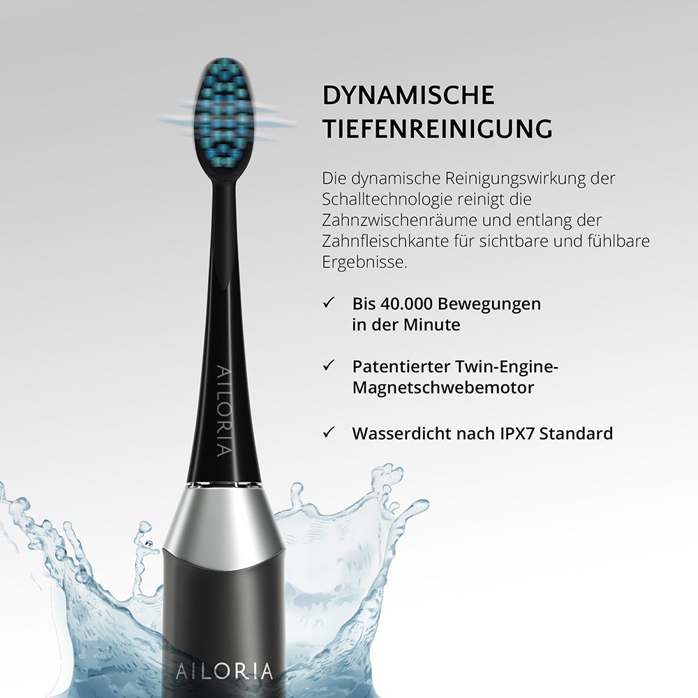 Ailoria Shine Bright Schallzahnbürste Schwarz