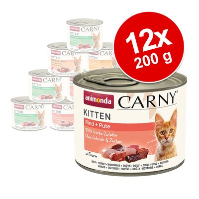 Mix Sparpaket Animonda Carny Kitten 12 x 200 g