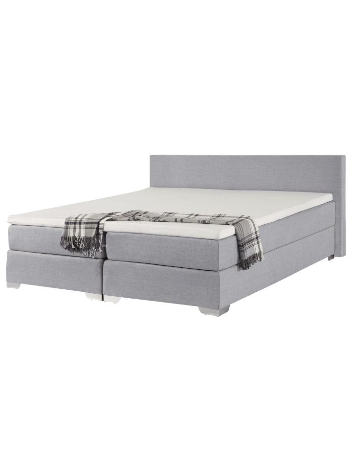 Beliani Doppelbett PRESIDENT in Grau/Silber - (W) 190 x (H) 90 x (L) 210 cm günstig kaufen onesize