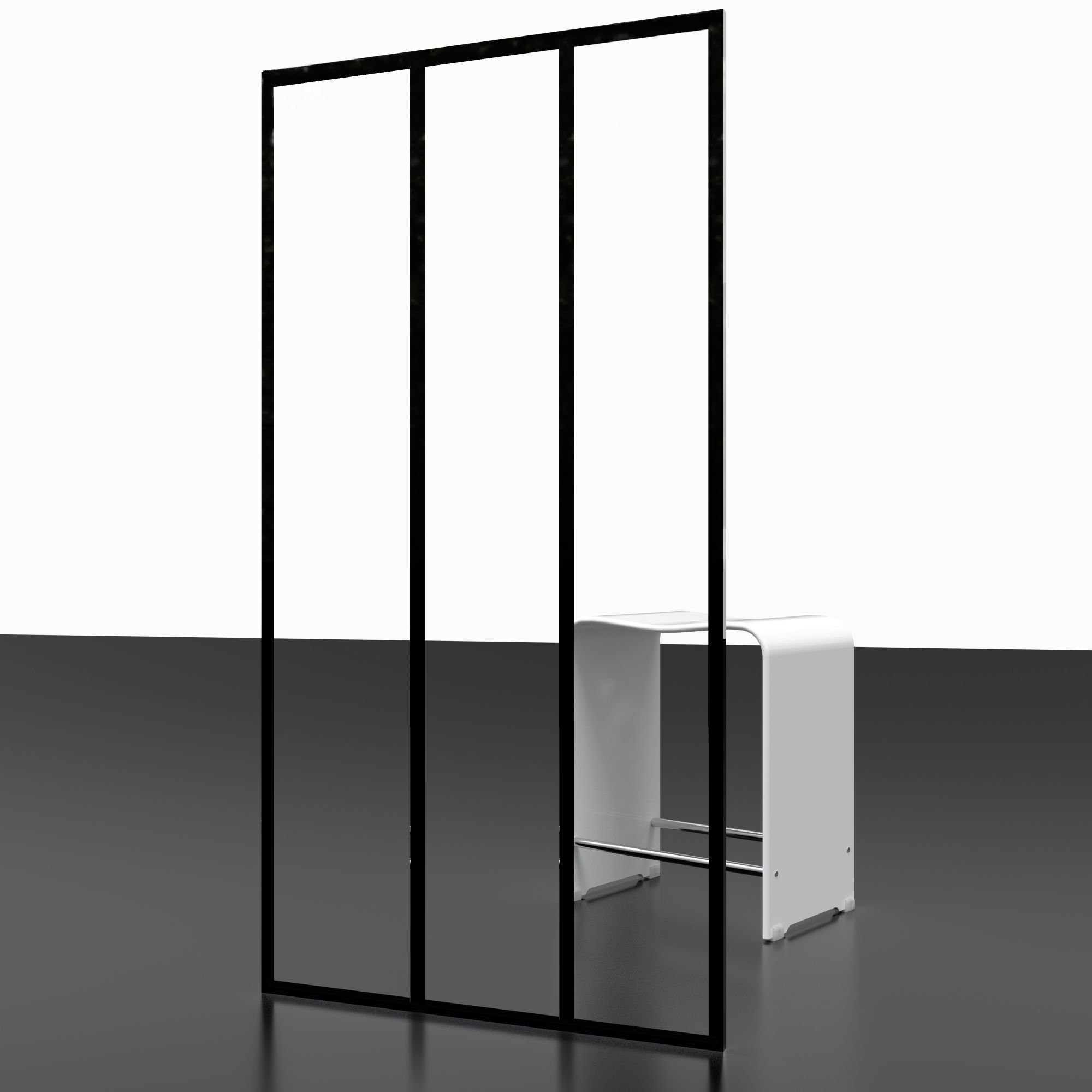 Schulte Badewannenaufsatz Black Style, 5 mm Sicherheitsglas, (1 tlg), BxH: 70 x 130 cm, Dekor Atelier 4, pendelbar