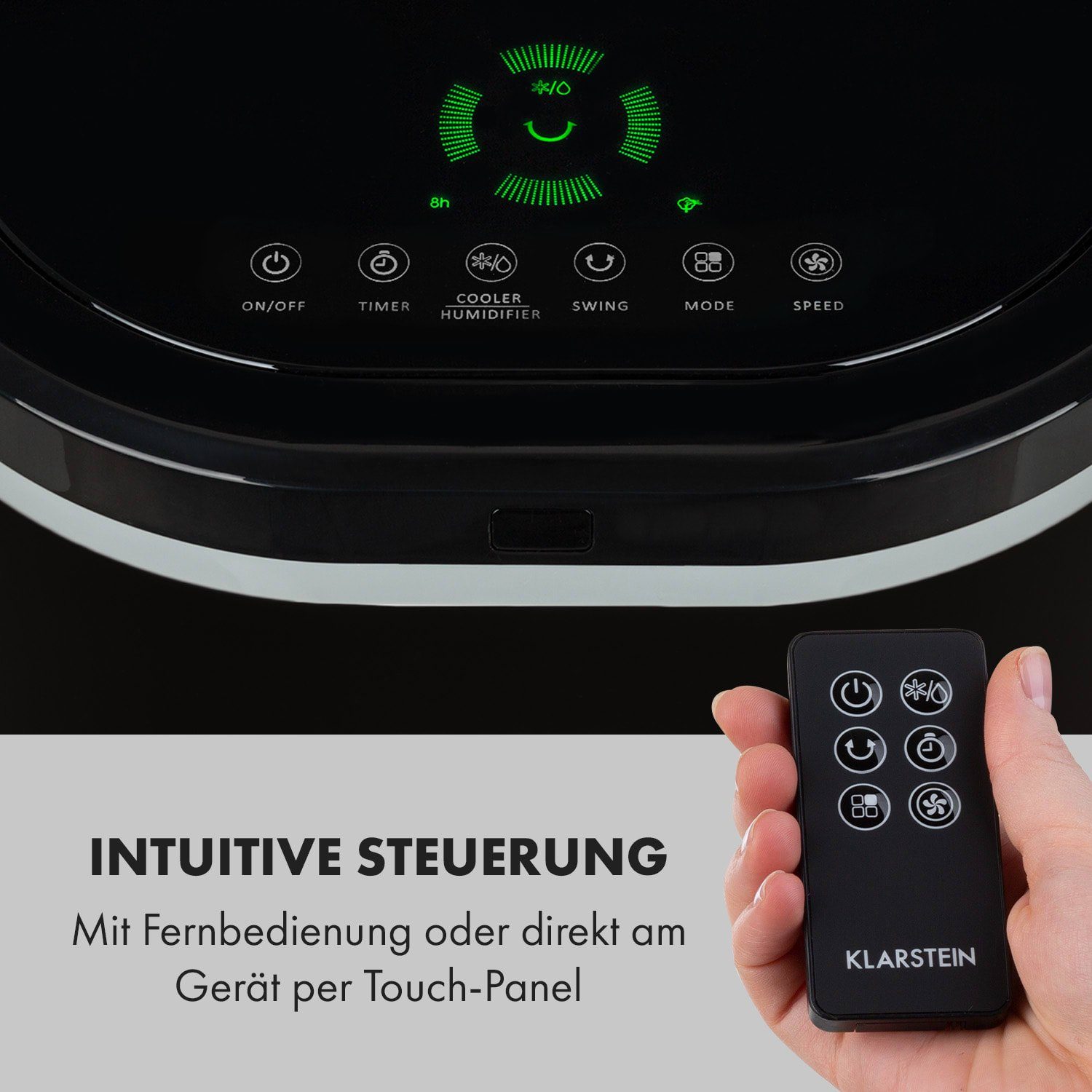 Klarstein Ventilatorkombigerät IceWind Plus 4-in-1 Luftkühler, mit Wasserkühlung & Eis mobil Luftkühler ohne Abluftschlauch