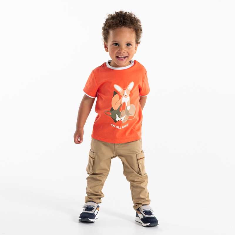 T-shirt animaux en relief orange bébé garçon