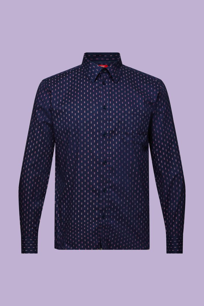 Schmal geschnittenes Twill-Hemd mit Muster