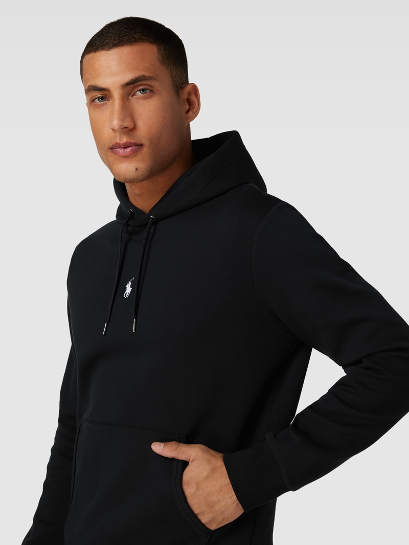 Hoodie mit Label-Stitching in schwarz