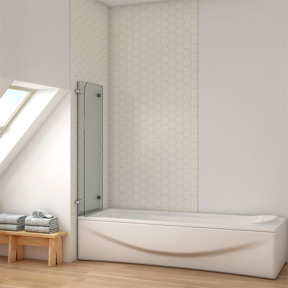 duschspa Badewannenaufsatz Badewannenaufsatz 2-teilig Faltwand Glaswand Duschkabine Dusche, Einscheibensicherheitsglas, Sicherheitsglas, (Set), Glas
