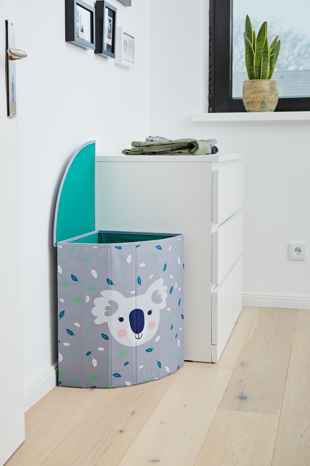 Wäschekorb Kids Grau mit Druck