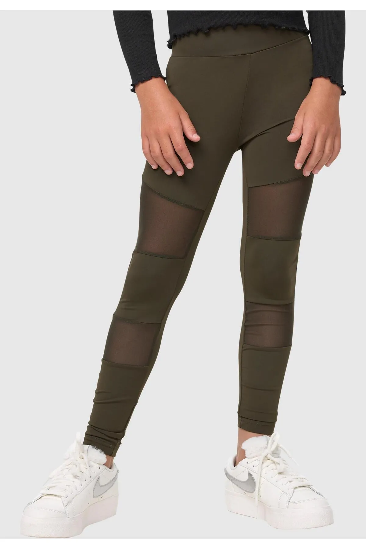 Urban Classics  Leggings - Khaki - Mittlerer Bund
