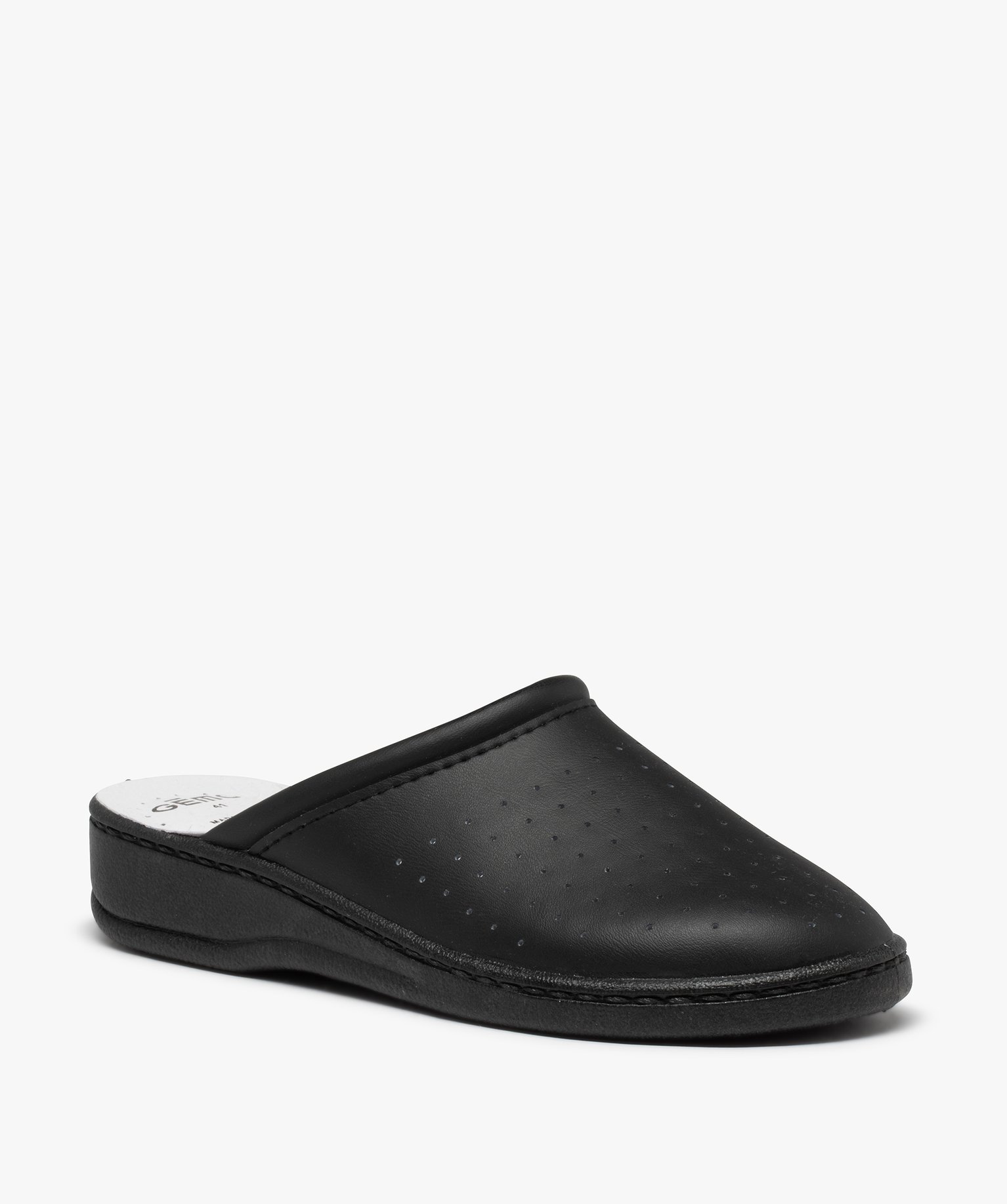 Sabots homme confort dessus uni perforé noir | GEMO