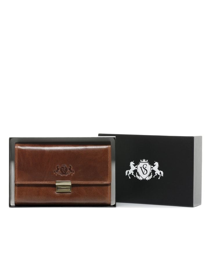 SID & VAIN Leder-Geldbörse echt Leder Kellner Geldbörse groß hell-braun LOU in braun günstig kaufen onesize