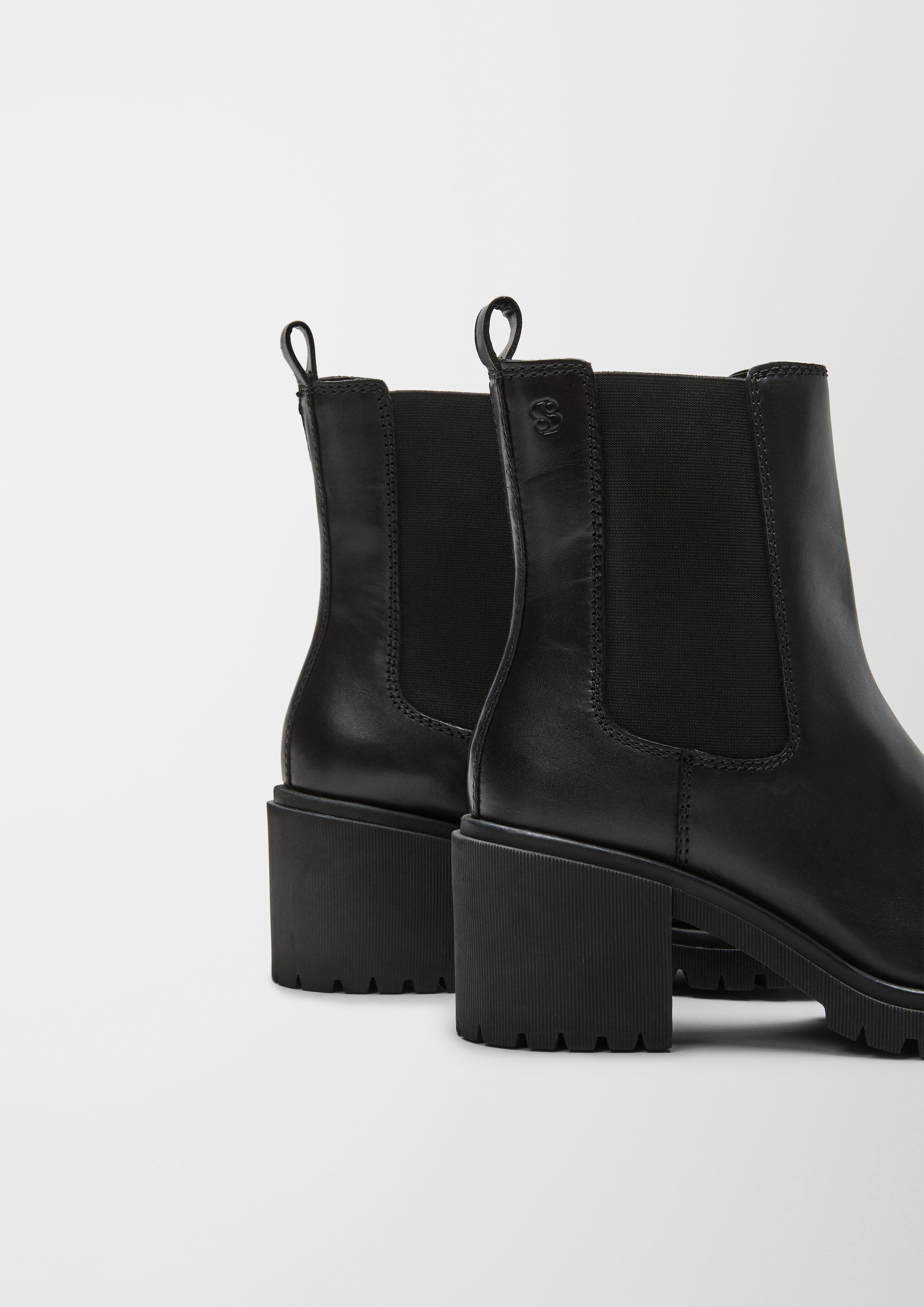 Lederstiefel mit Blockabsatz  6006626-001