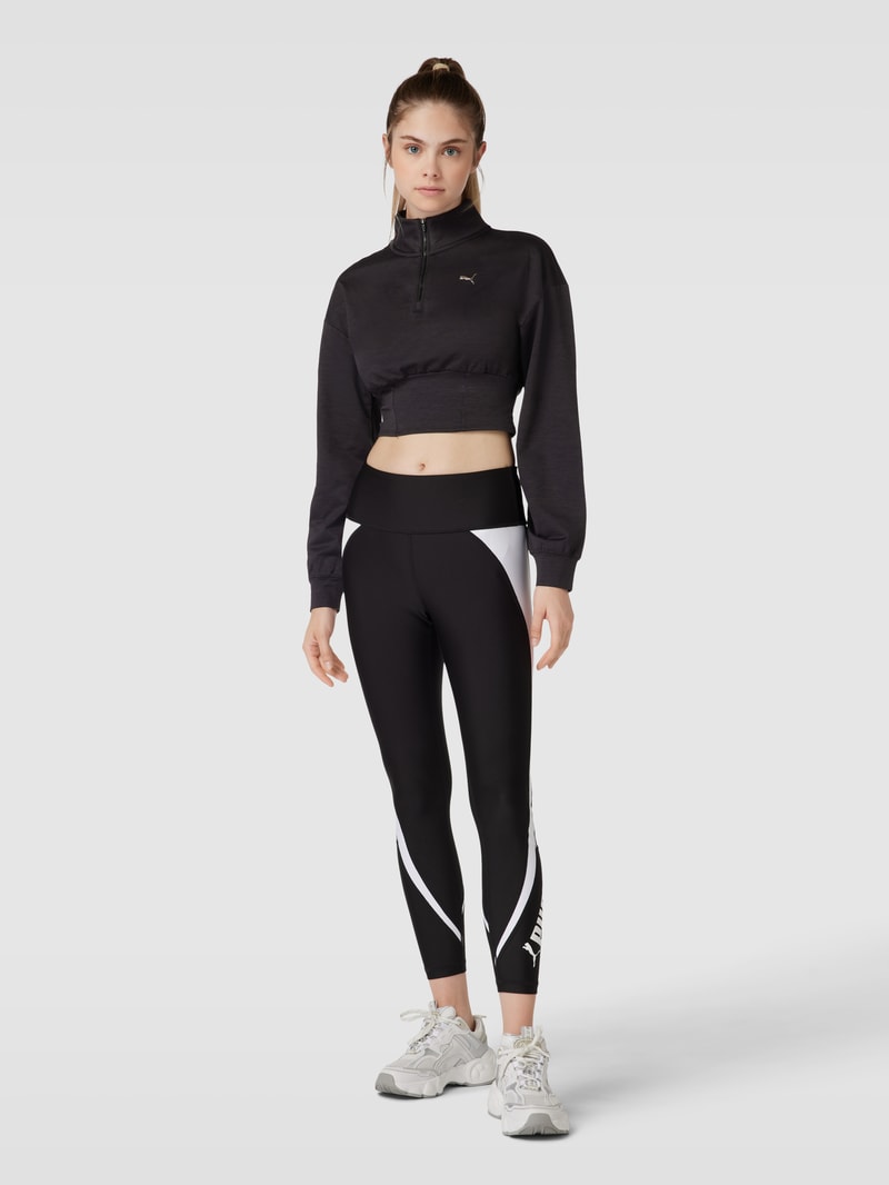 Sweatshirt mit Stehkragen Modell 'FASHION' in schwarz