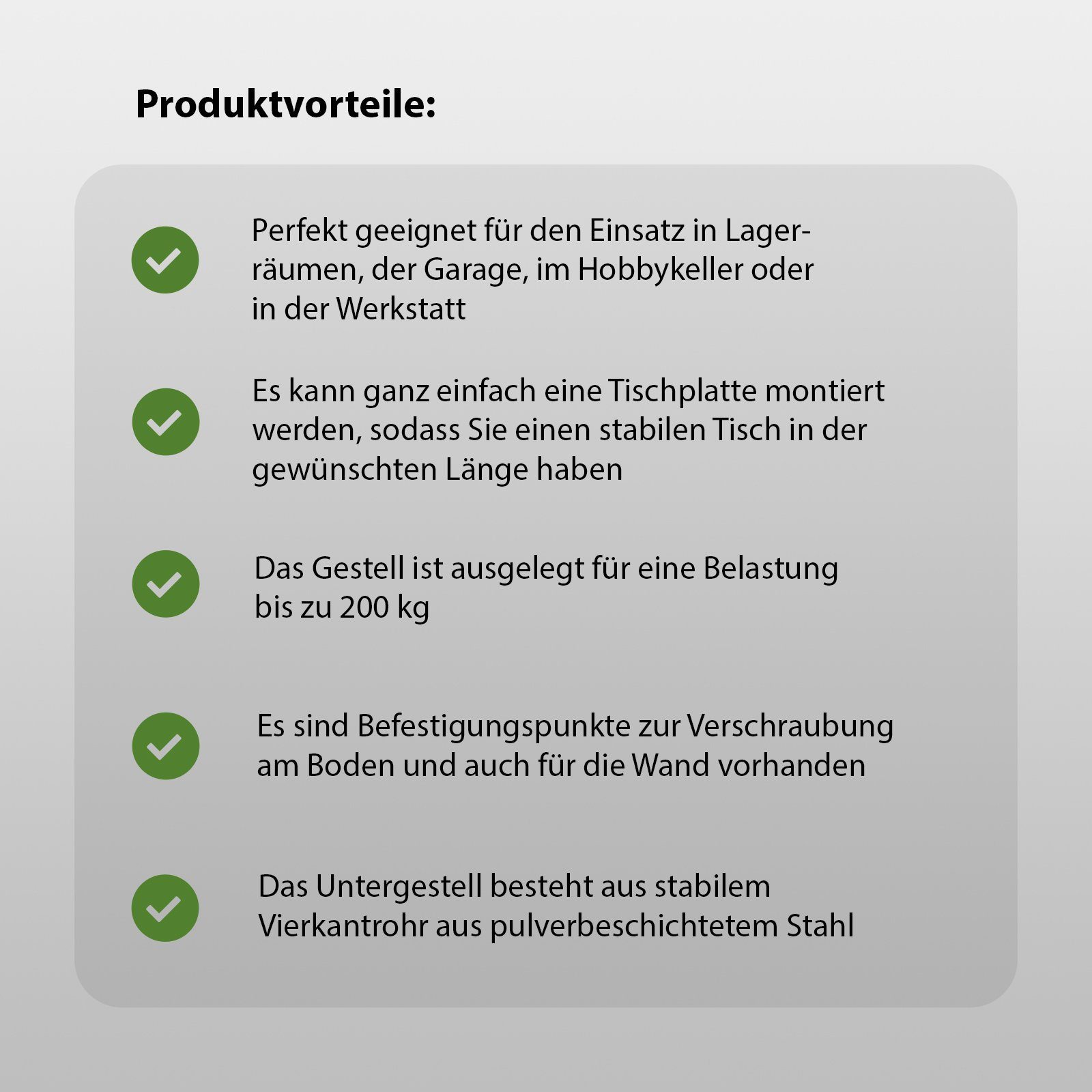 TRUTZHOLM Werkbank Werktisch Untergestell Stahlgestell Paar Traglast bis 200 kg schwarz, (Set)