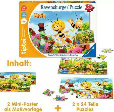 Kinderpuzzle ab 4 Jahren - tiptoi® Puzzle für kleine Entdecker: Die Biene Maja - 24 Teile