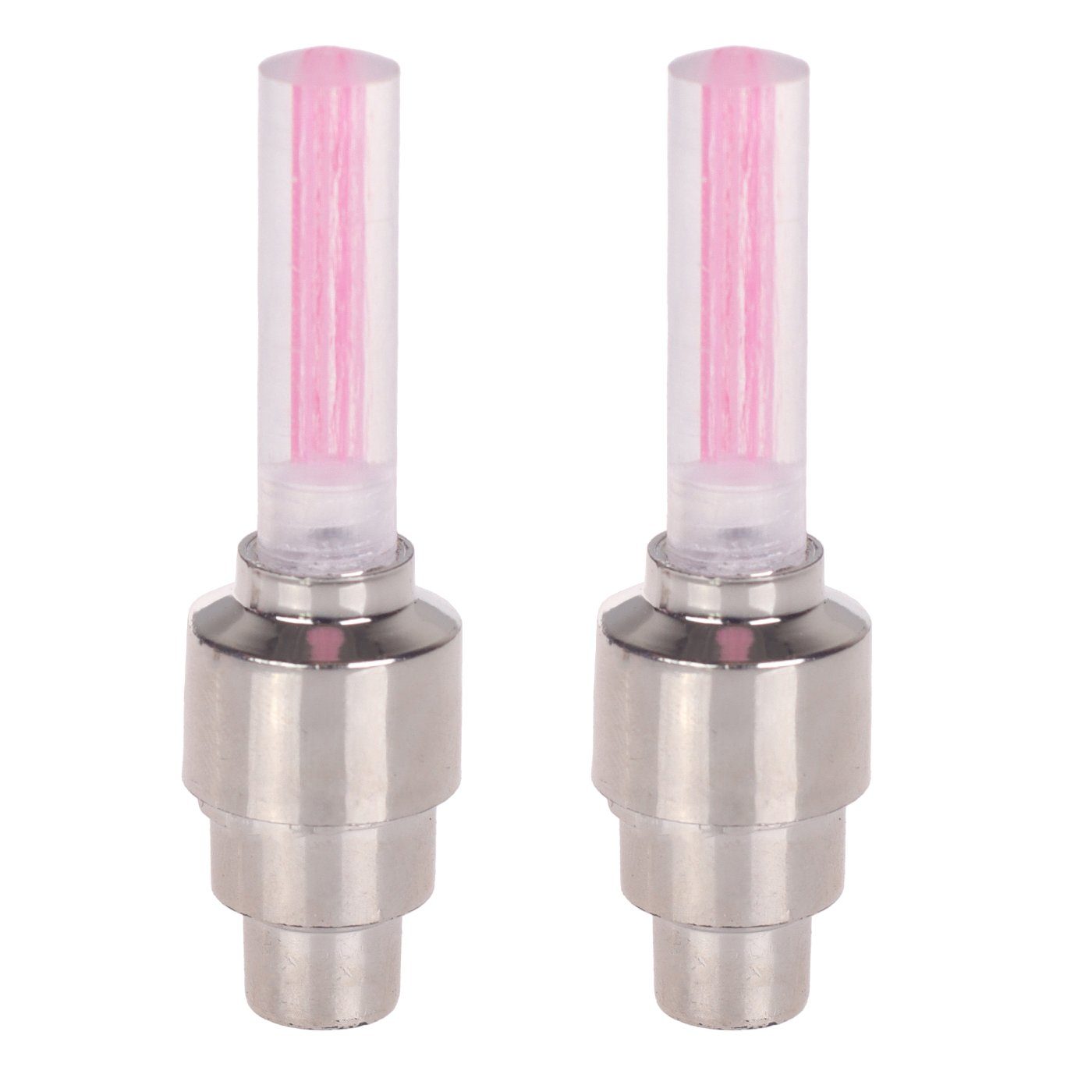 BENSON Fahrradbeleuchtung Fahrradlampe Ventillampe paarweise inkl. batterien Pink Wasserfest