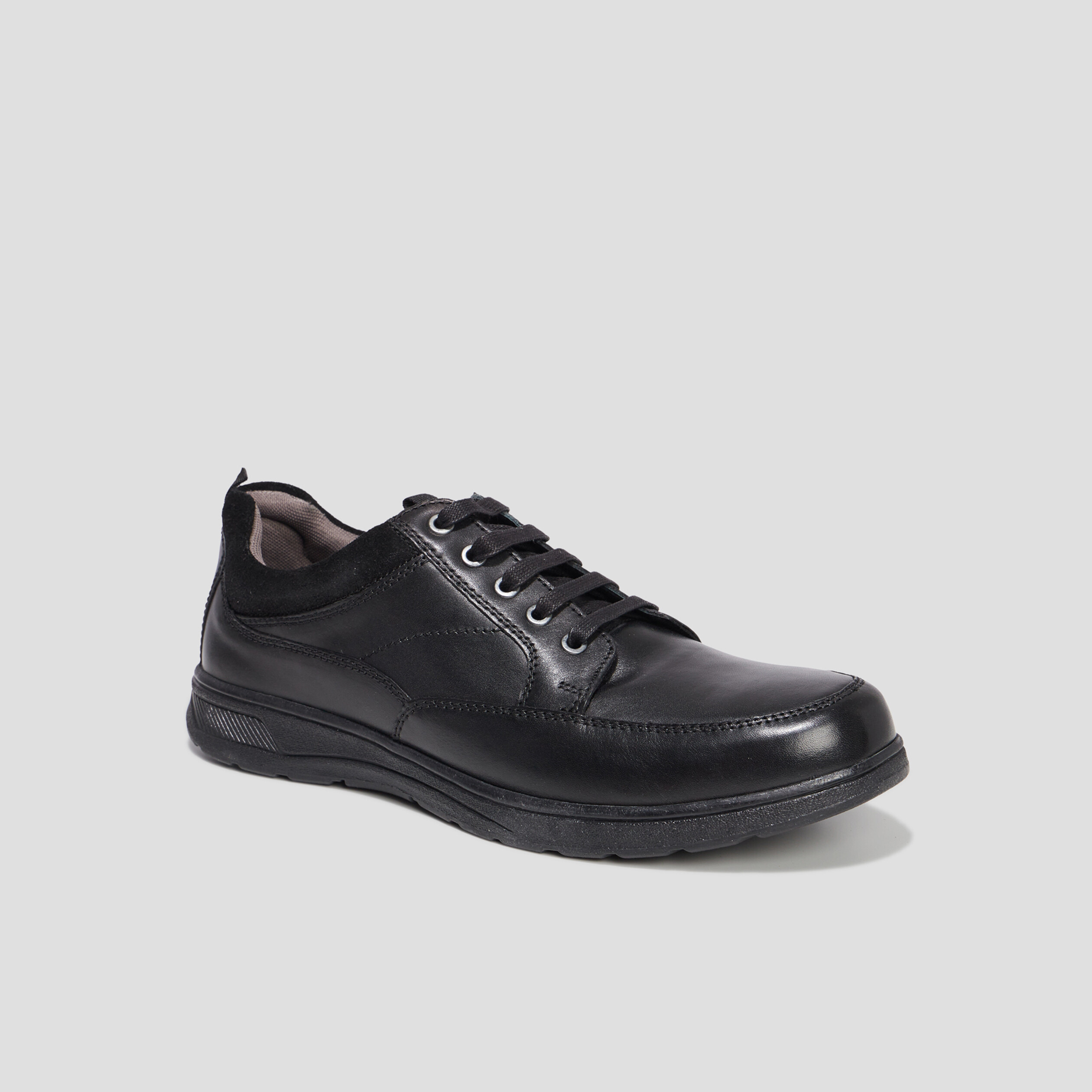 Derbies à lacets en cuir Walking Dozu noir homme | La Halle