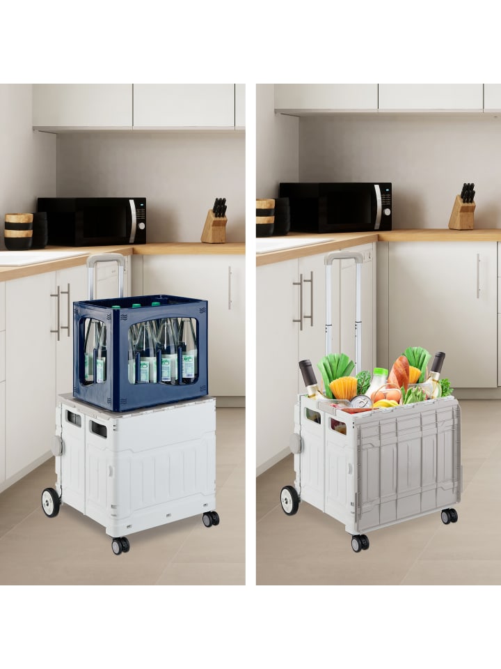 relaxdays Einkaufstrolley in Grau/ Weiß günstig kaufen onesize