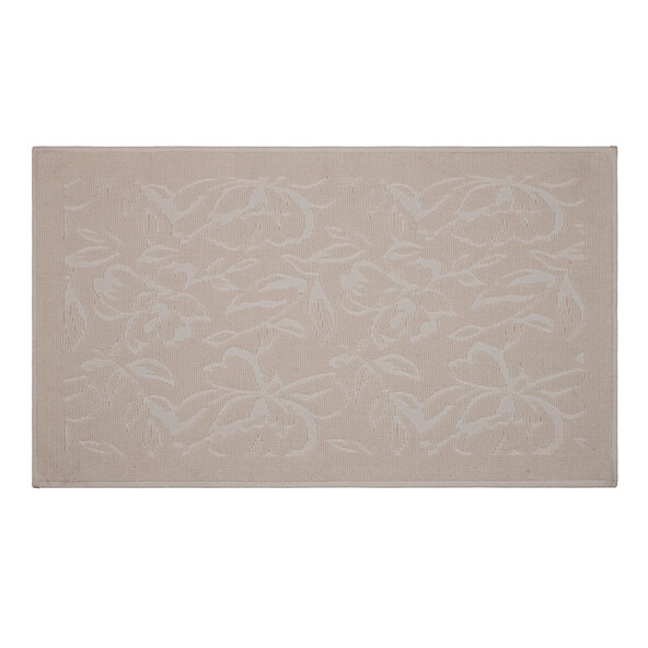 Badematte Flower, 60 x 100 cm, weiß