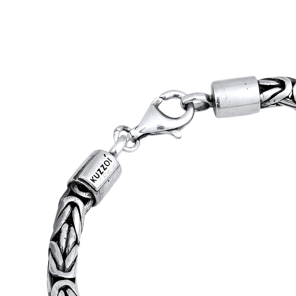 KUZZOI KUZZOI Bracelet Hommes Rond maillons tendance en argent sterling 925 Bracelet