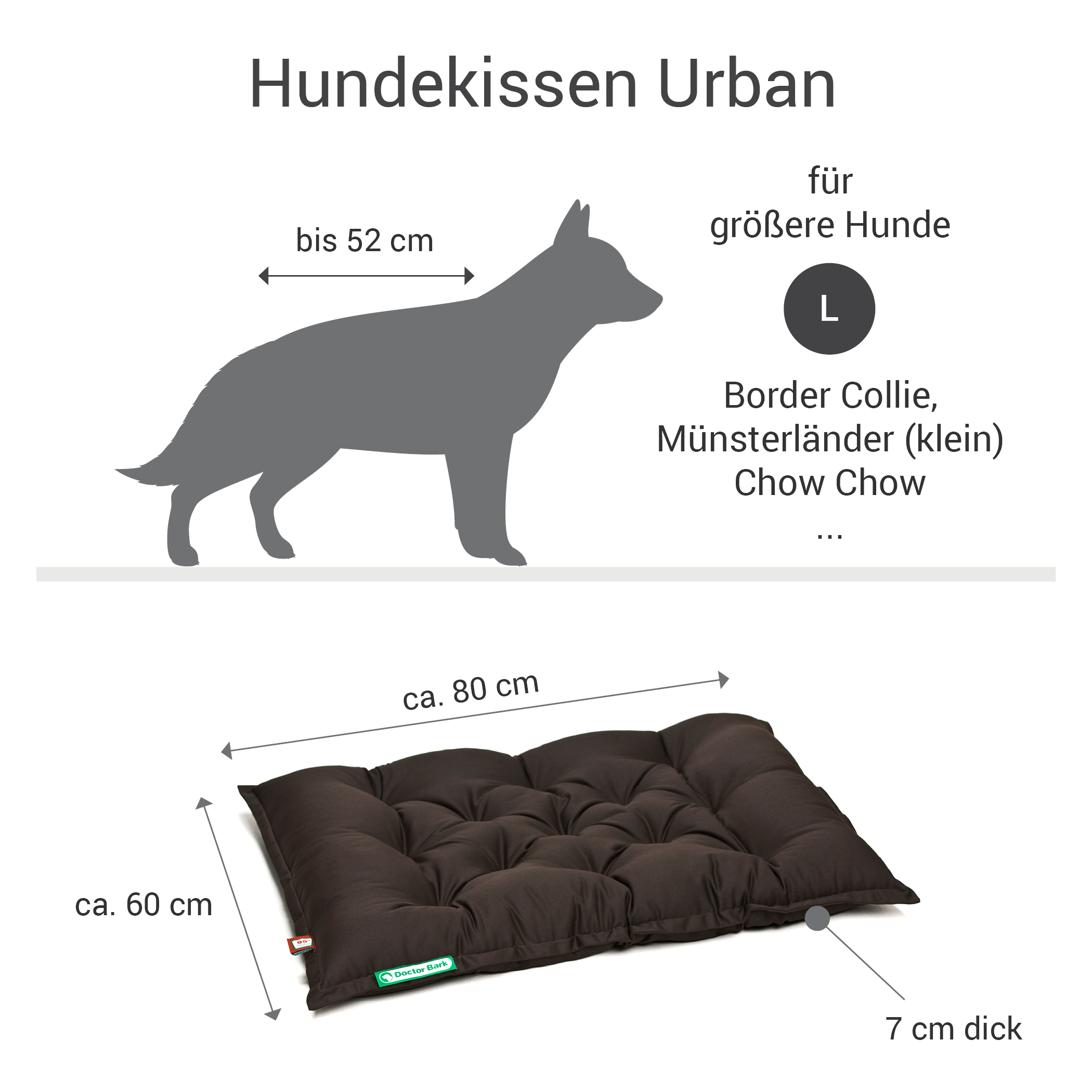 Doctor Bark Hundekissen Doctor Bark Liegekissen Urban sandbraun L