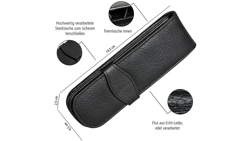 ONLINE Lederetui classic black für 2 Stifte