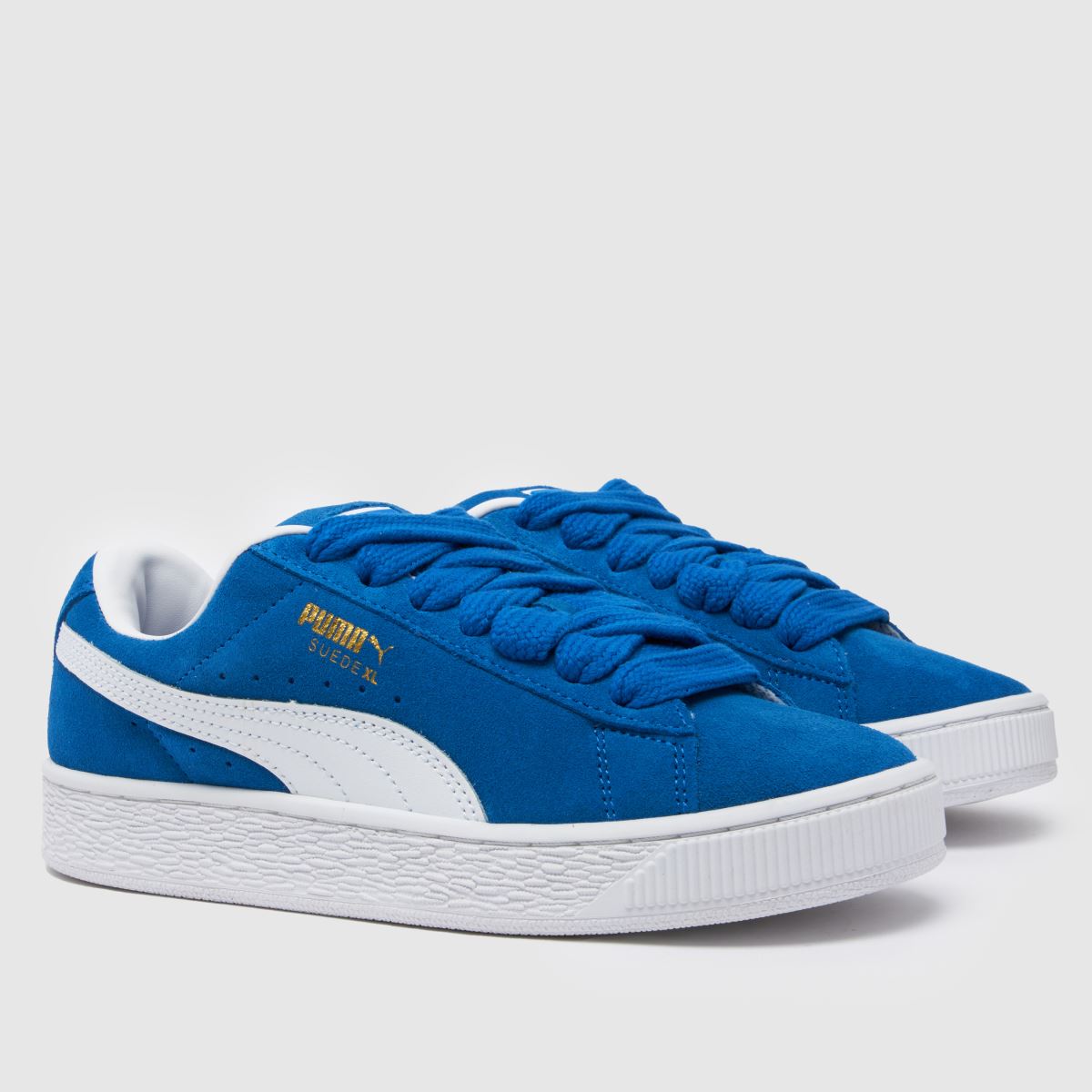PUMA blå mocka XL Pojkar Ungdomsskor