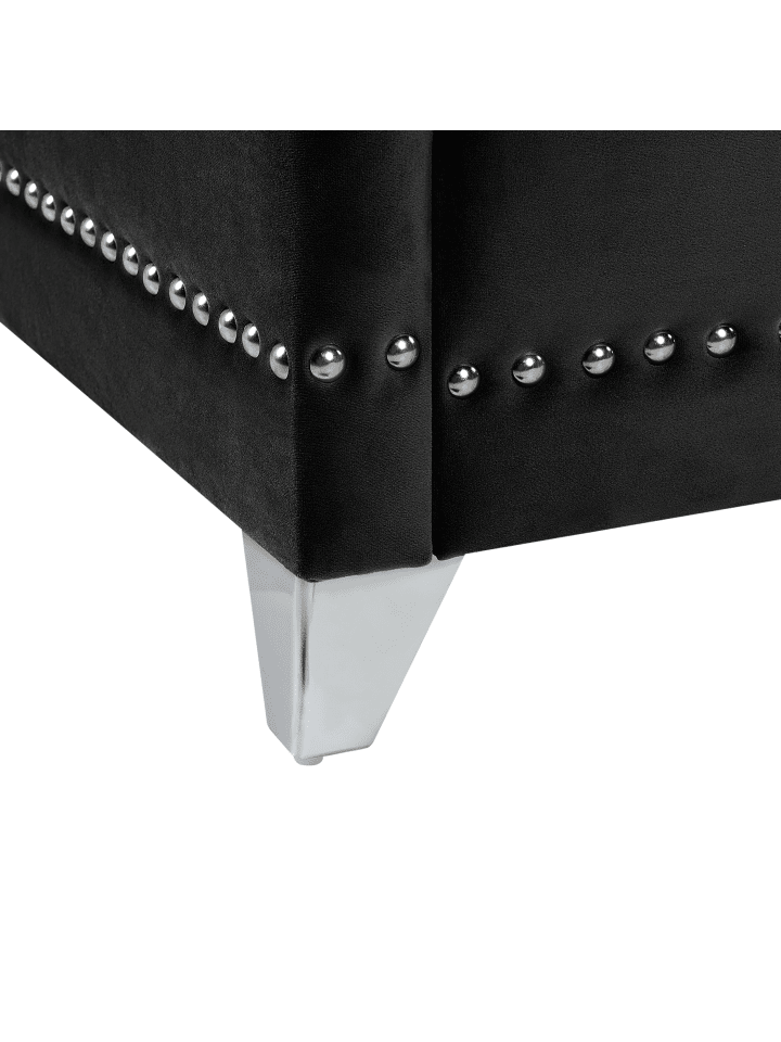 Beliani Doppelbett AYETTE in Schwarz - (W) 205 x (H) 154 x (L) 215 cm günstig kaufen onesize