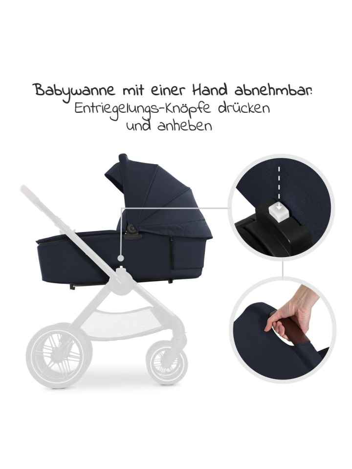 Hauck Kombi-Kinderwagen Walk N Care Set inkl. Babywanne, in schwarz,blau günstig kaufen onesize