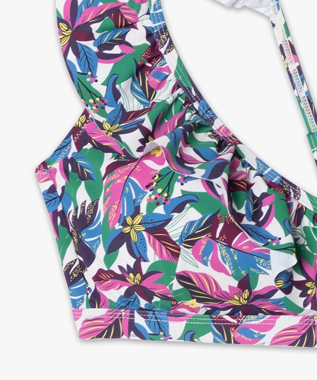Haut de maillot de bain femme grande taille imprimé avec br... imprime | GEMO