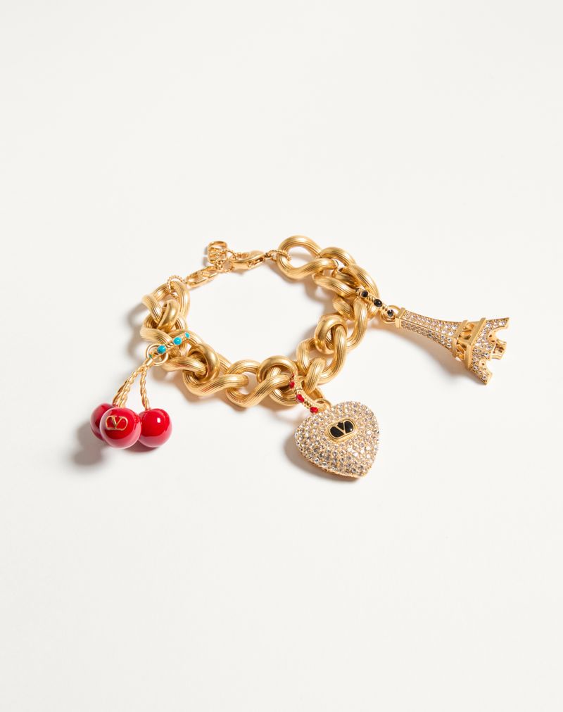 Chez Valentino armbånd i metal, emalje og Swarovski®-krystaller