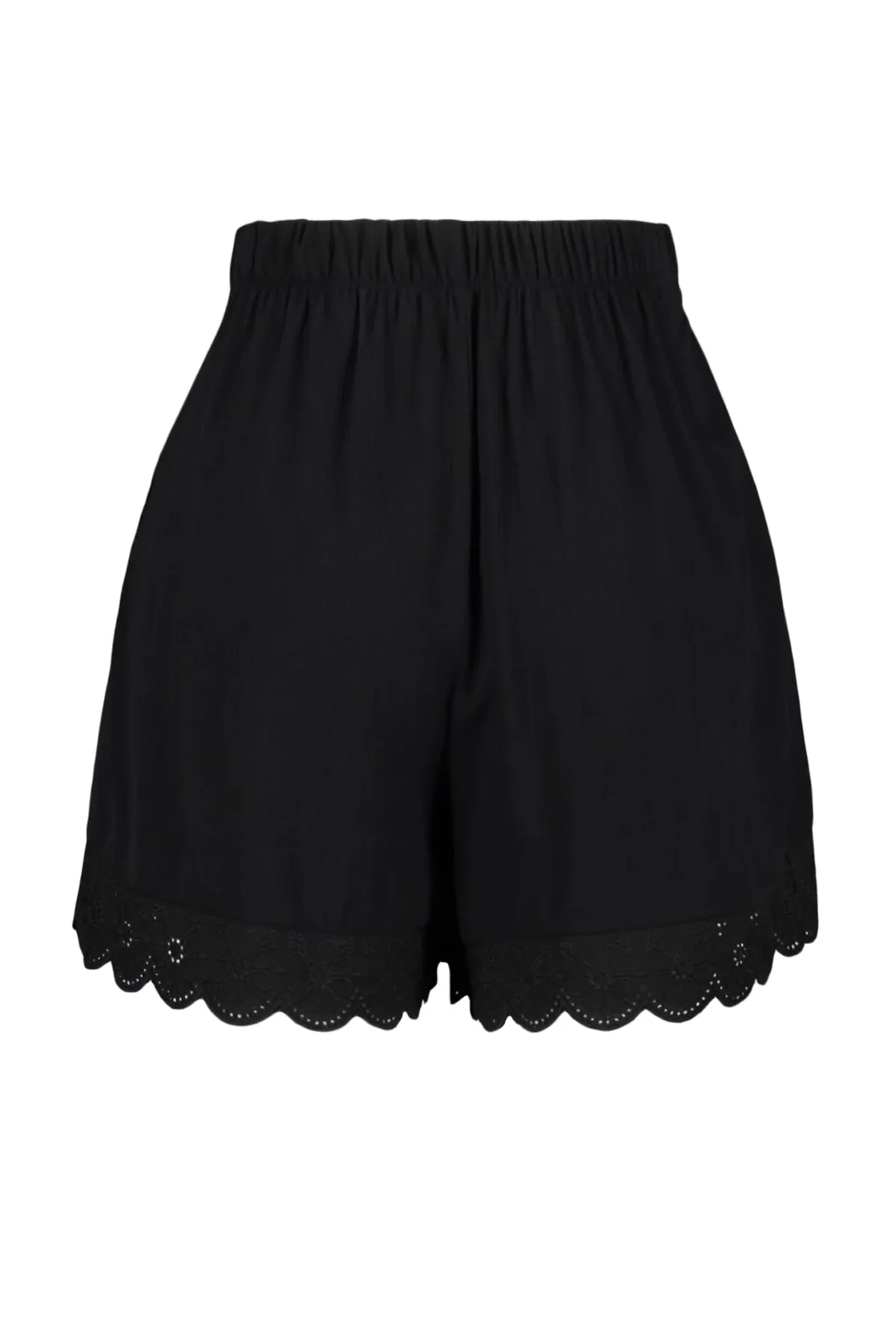 Trendyol Collection  Schwarze Shorts und Bermuda mit gewebtem Brode-Detail TBESS23SR00039