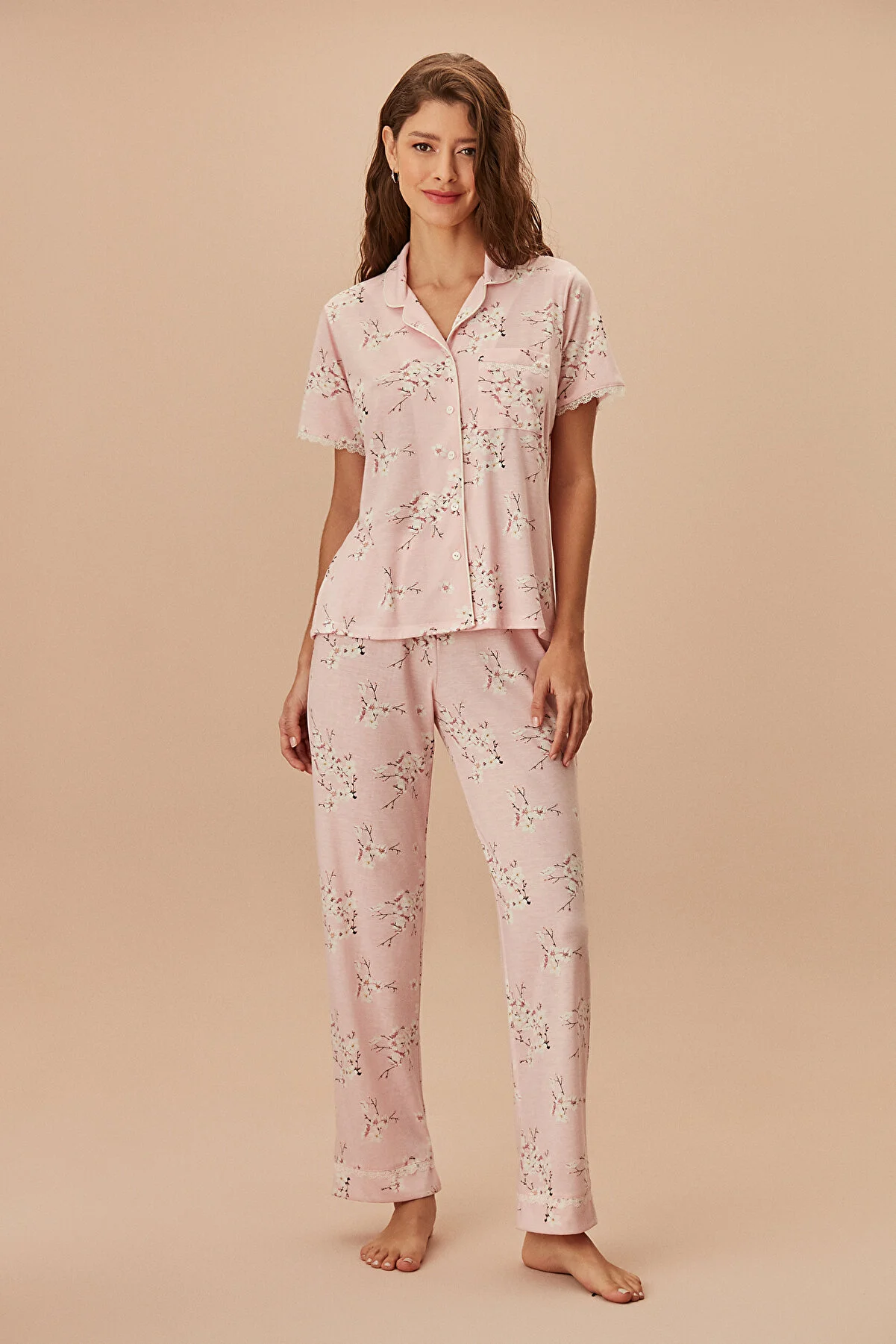 SUWEN  Sakura Maskulines Pyjama-Set