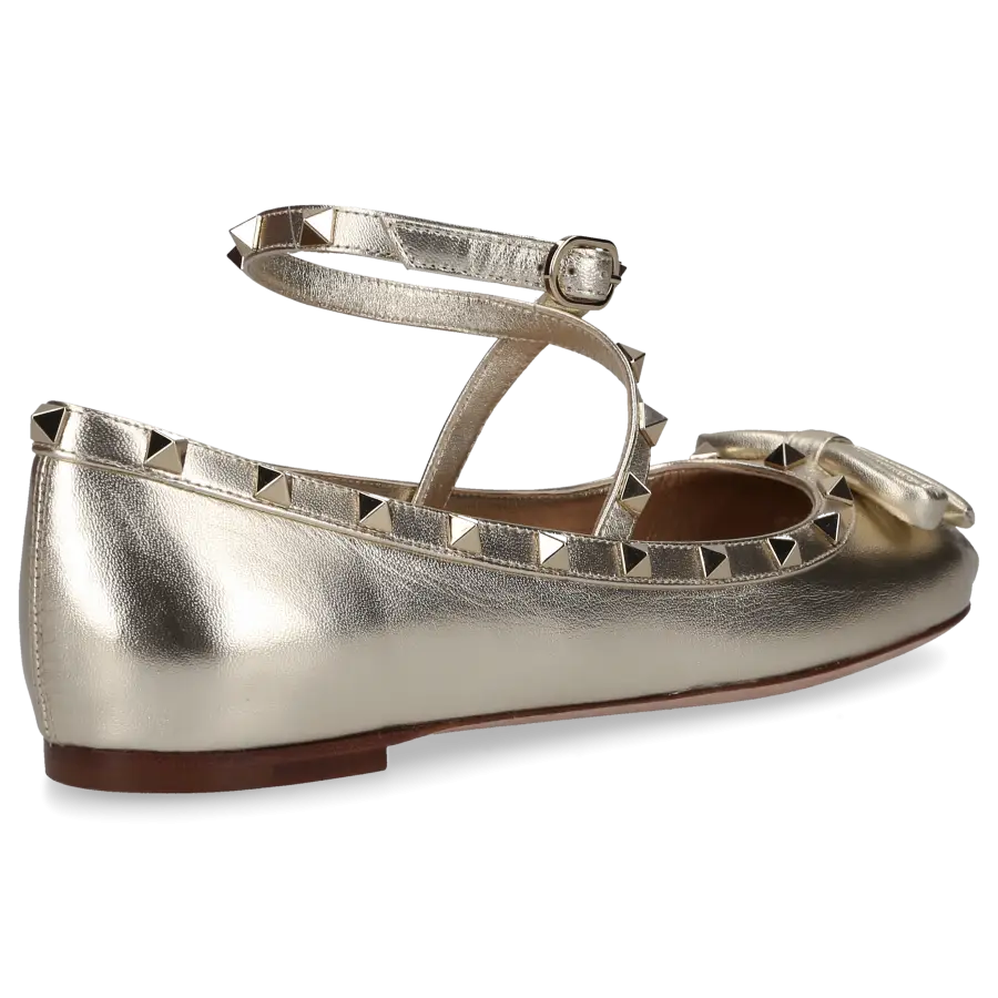 Valentino Garavani - Ballerinas ROCKSTUD Nappaleder - gold