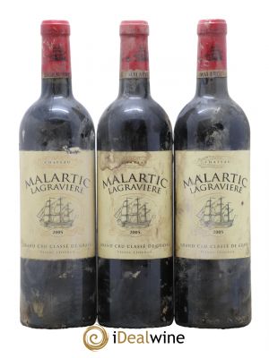 Château Malartic-Lagravière Cru Classé de Graves  2005 - Lot de 3 Bouteilles