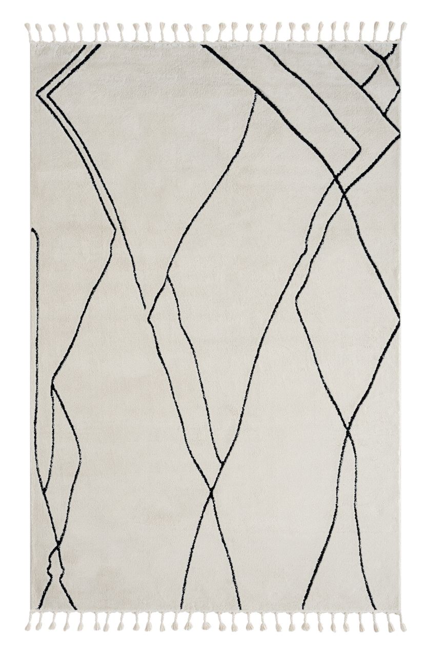 MyFlair Teppich Moroccan Escape, 200 cm x 290 cm, Farbe weiß, rechteckig, Florhöhe 19mm