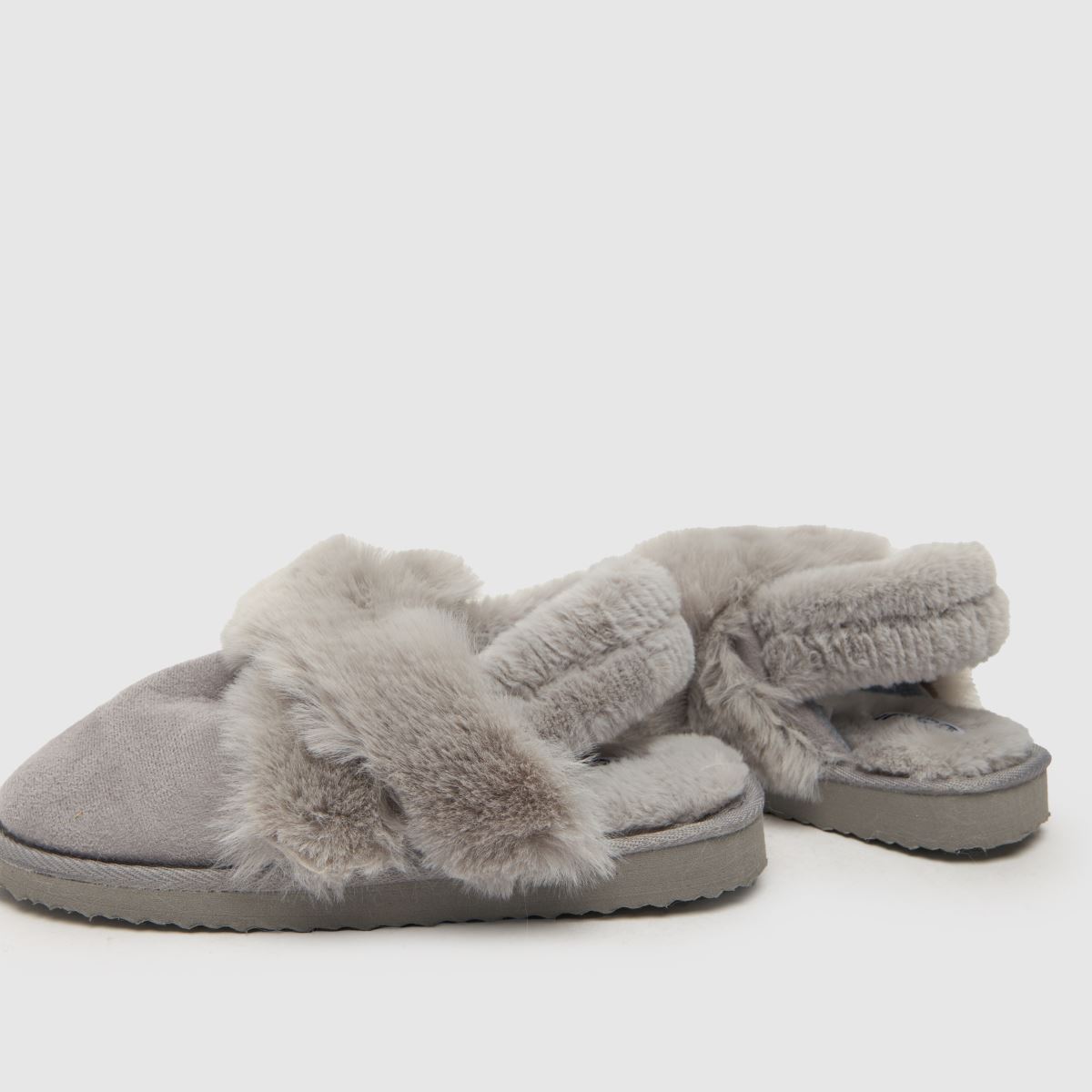Schuh Harper szőrme öszvér papucs szürke színben