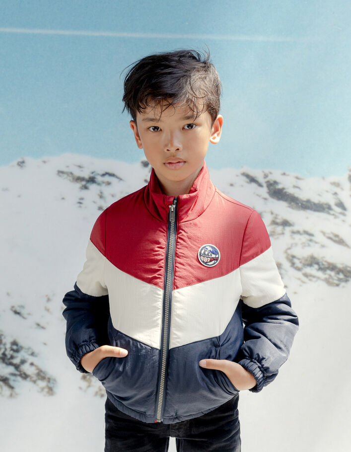 Parka 2-en-1 marine et doudoune color block garçon
