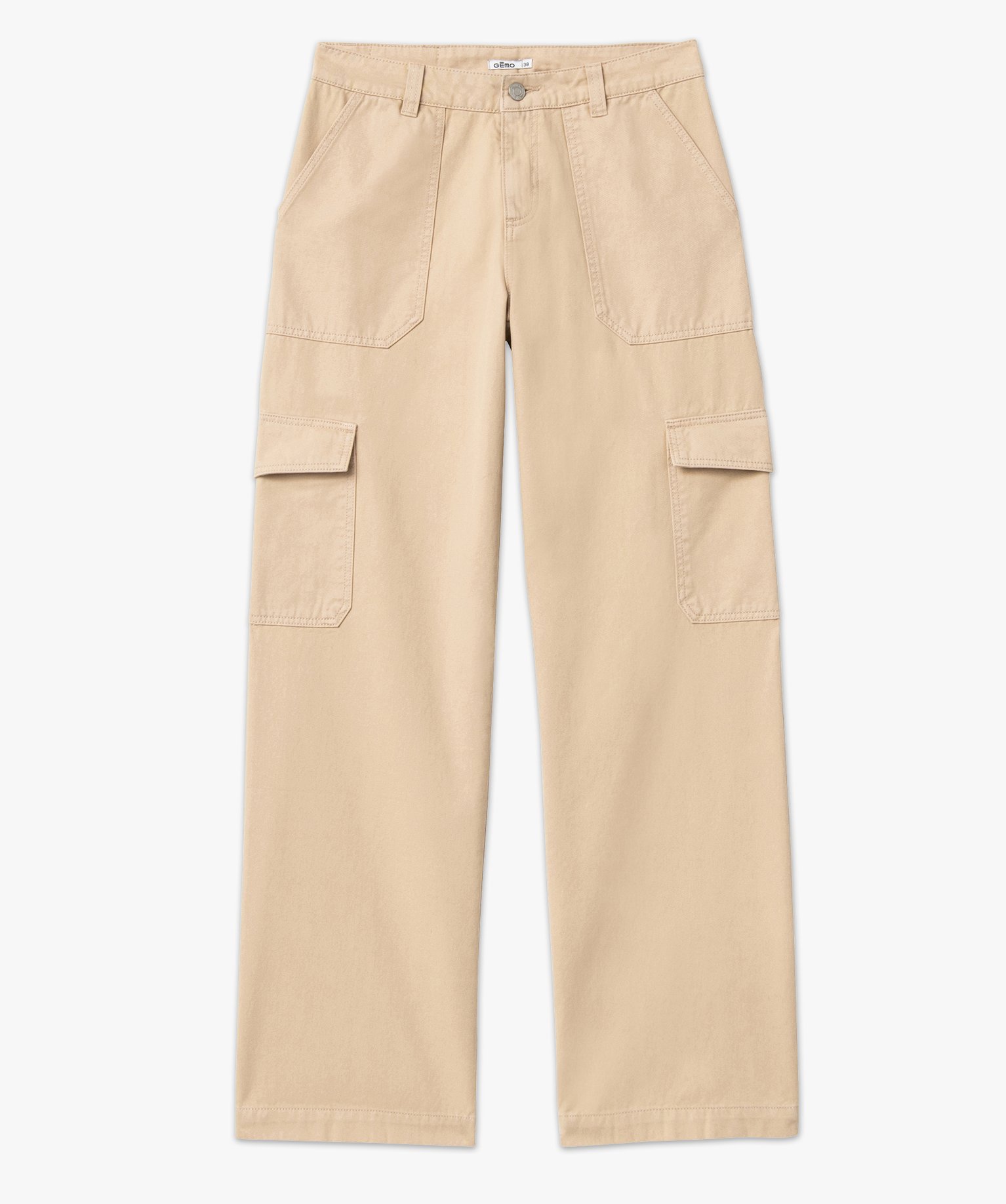 Pantalon large coupe baggy femme ecru | GEMO