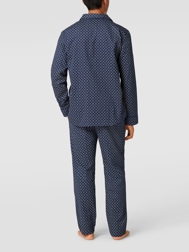 Pyjama mit Allover-Muster in royalblau