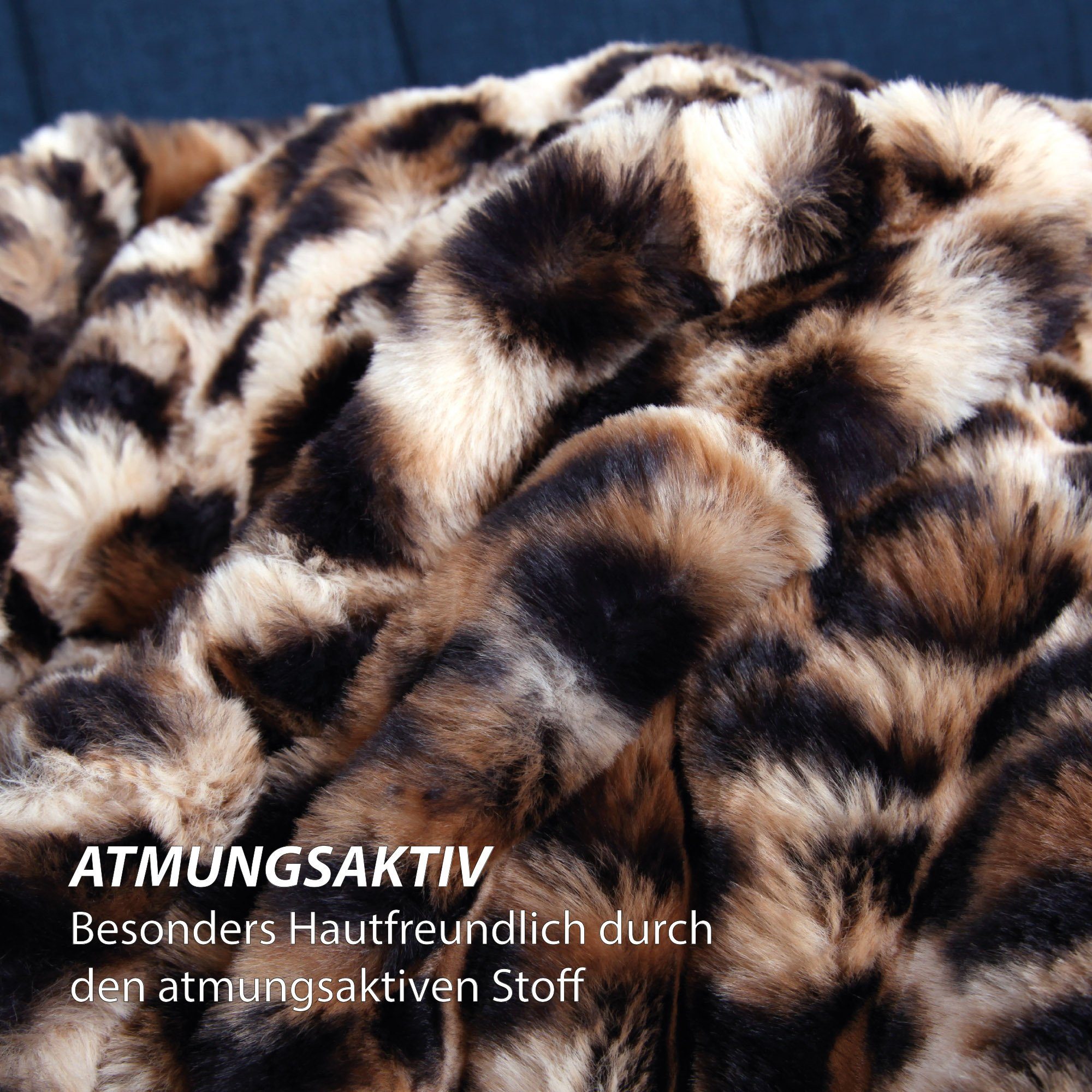 Wohndecke XXL - Leopard, Bestlivings, Kuscheldecke 150x200cm - Deluxe Flauschdecke Flanelldecke