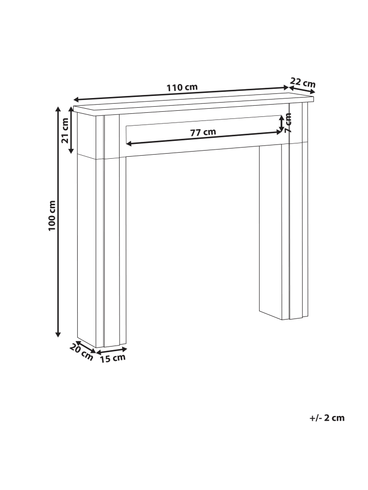 Beliani Kaminumrandung BAUDIN in Weiß - (W) 110 x (H) 100 x (L) 22 cm günstig kaufen onesize
