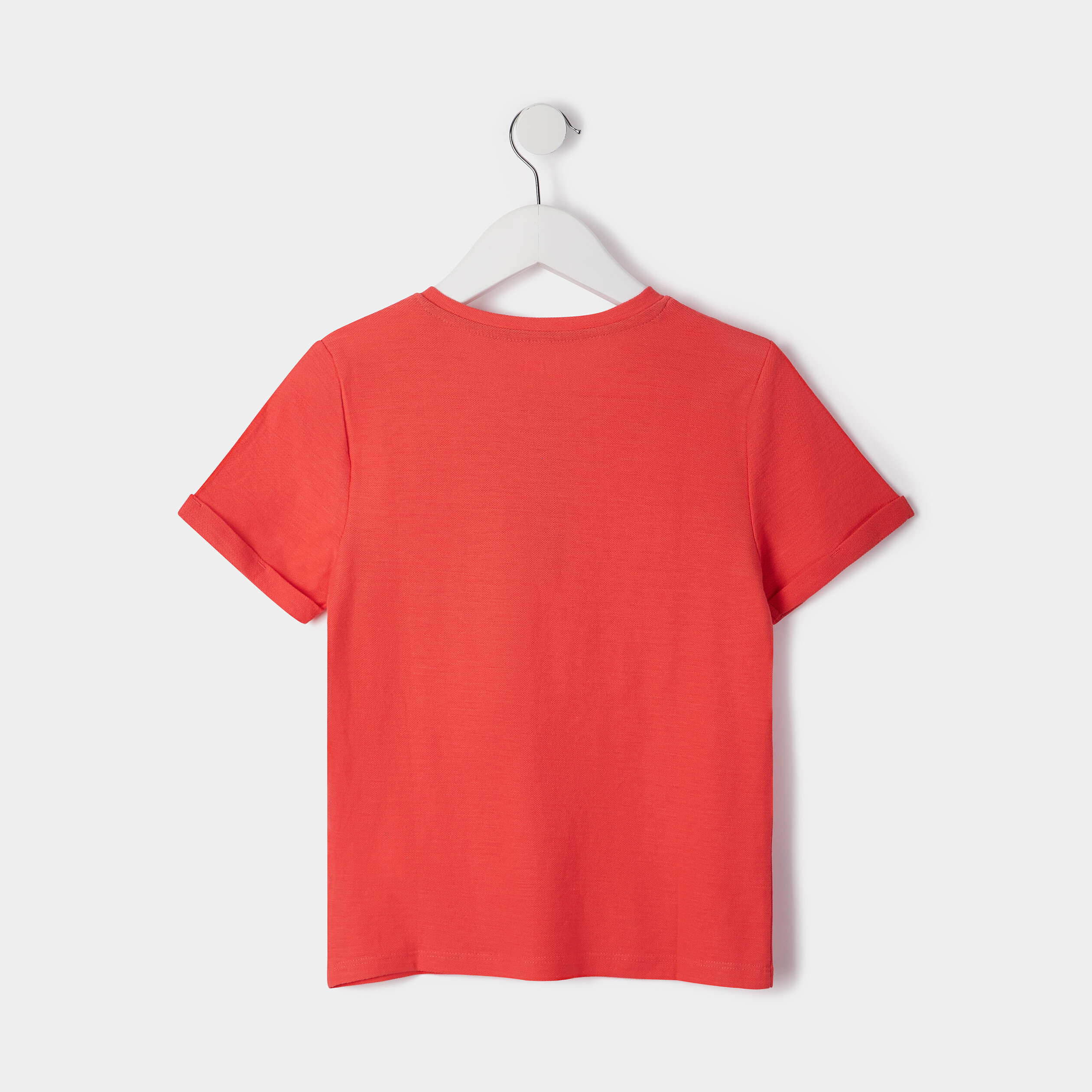 T-shirt manches courtes rouge corail garçon | La Halle