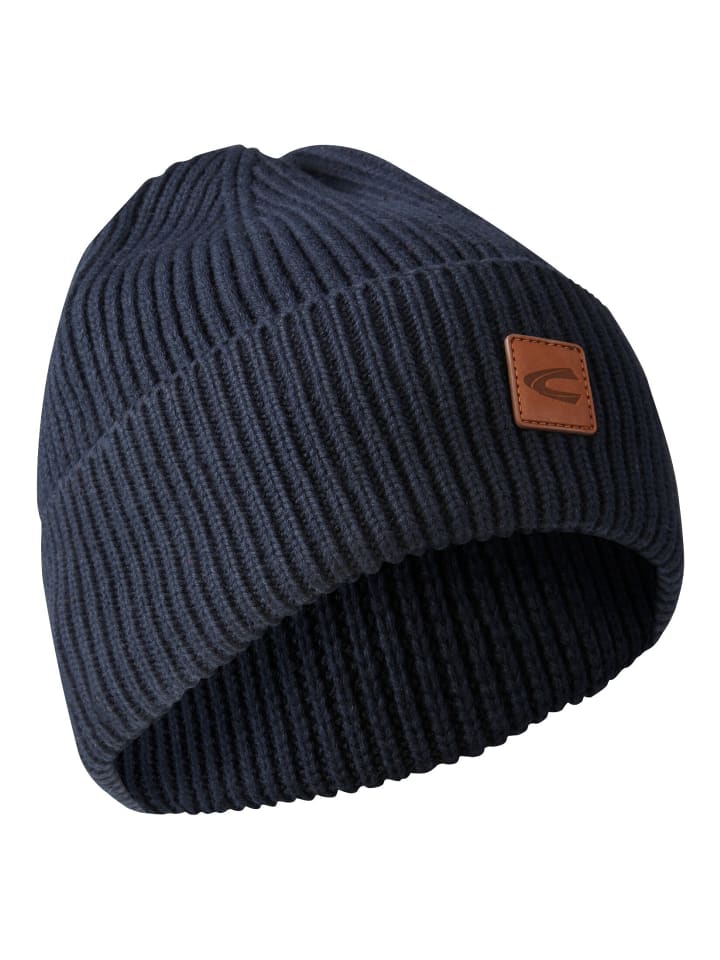 Camel Active Beanie aus einem Baumwoll-Kaschmir-Mix in Nachtblau günstig kaufen onesize