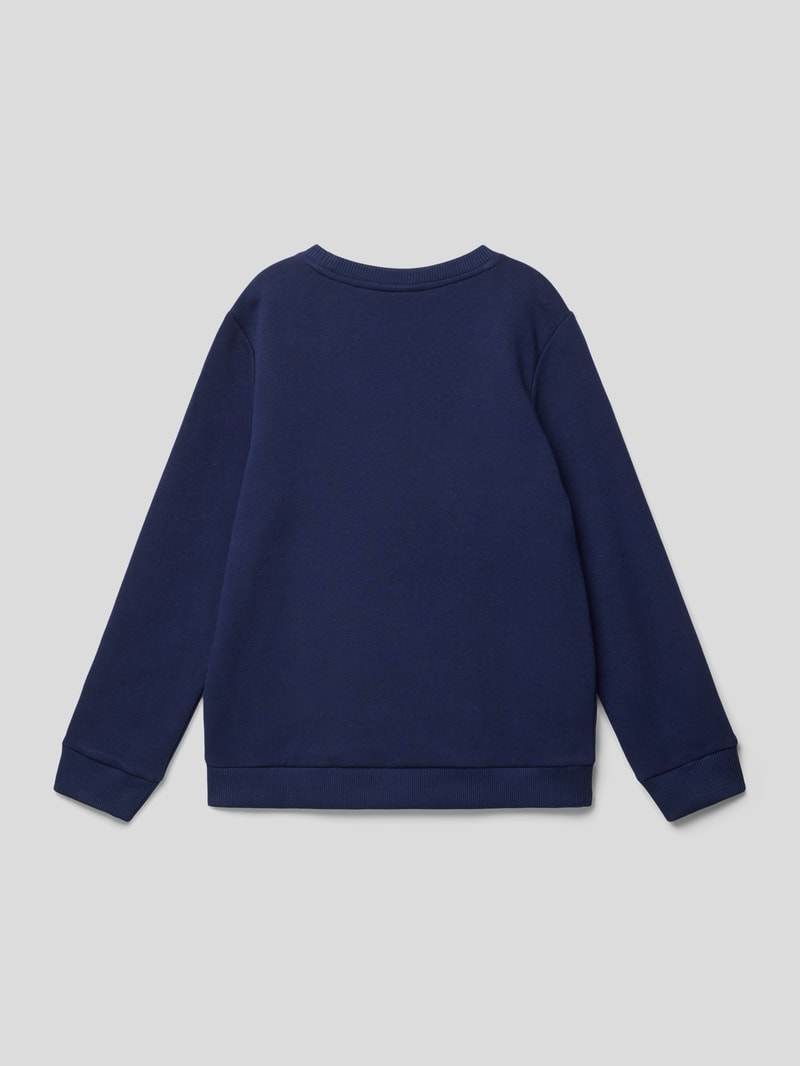 Sweatshirt mit Label-Applikation in marineblau