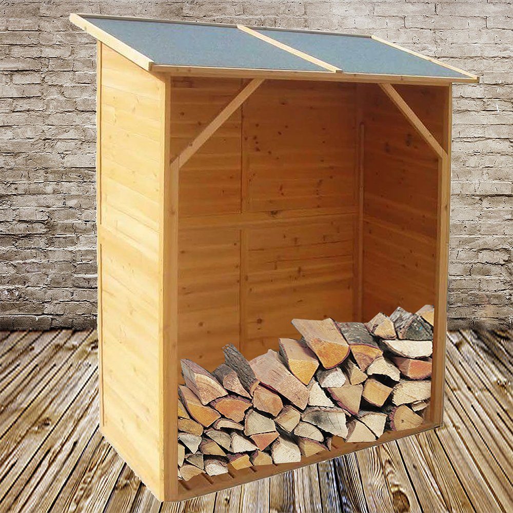 Melko Kaminholzregal Kaminholzregal Brennholzregal Regal Kaminholz Brennholz Unterstand XXL Holz Kaminholzunterstand Stapelhilfe Kaminholzständer Ablage, BxTxH:134x75x160 cm, (Stück), Imprägniert