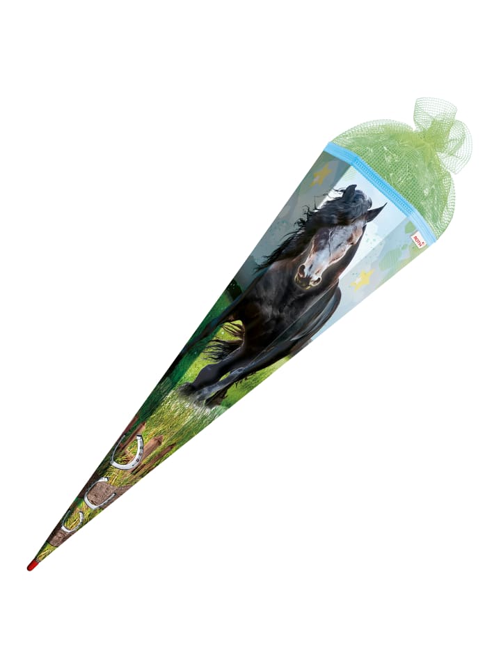 ROTH Schultüte groß Power Horse 85 cm, Netzverschluss in Grün günstig kaufen onesize