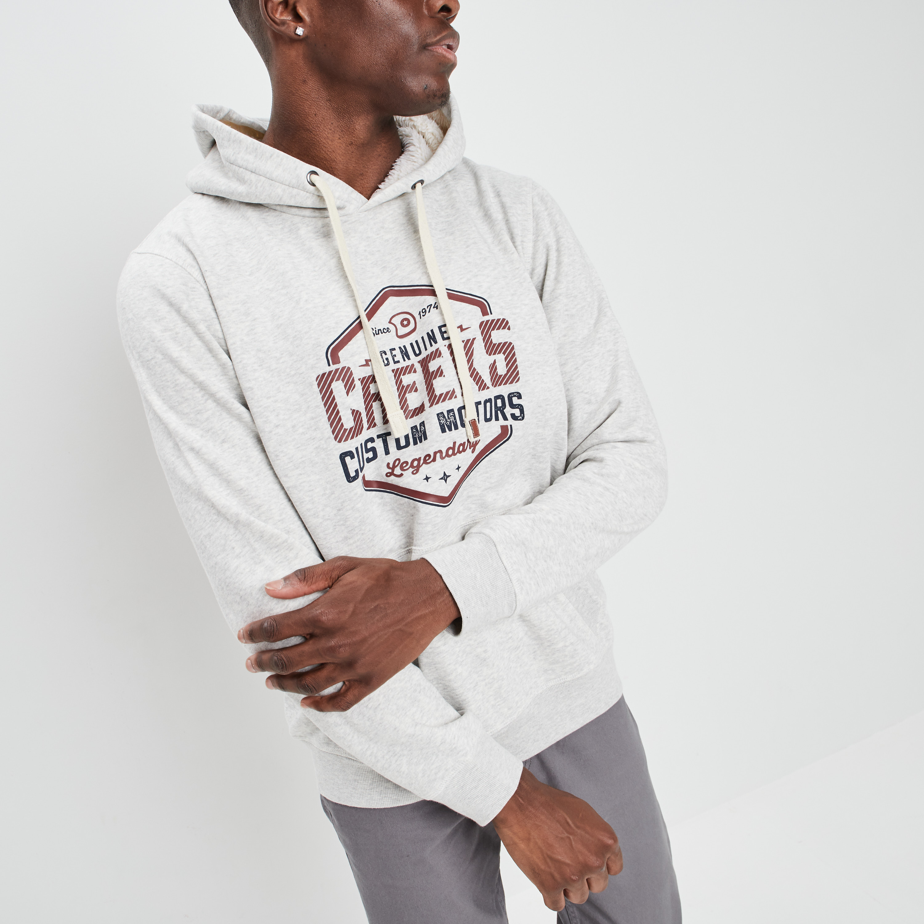 Gilet à capuche hoodie Creeks ivoire homme | La Halle