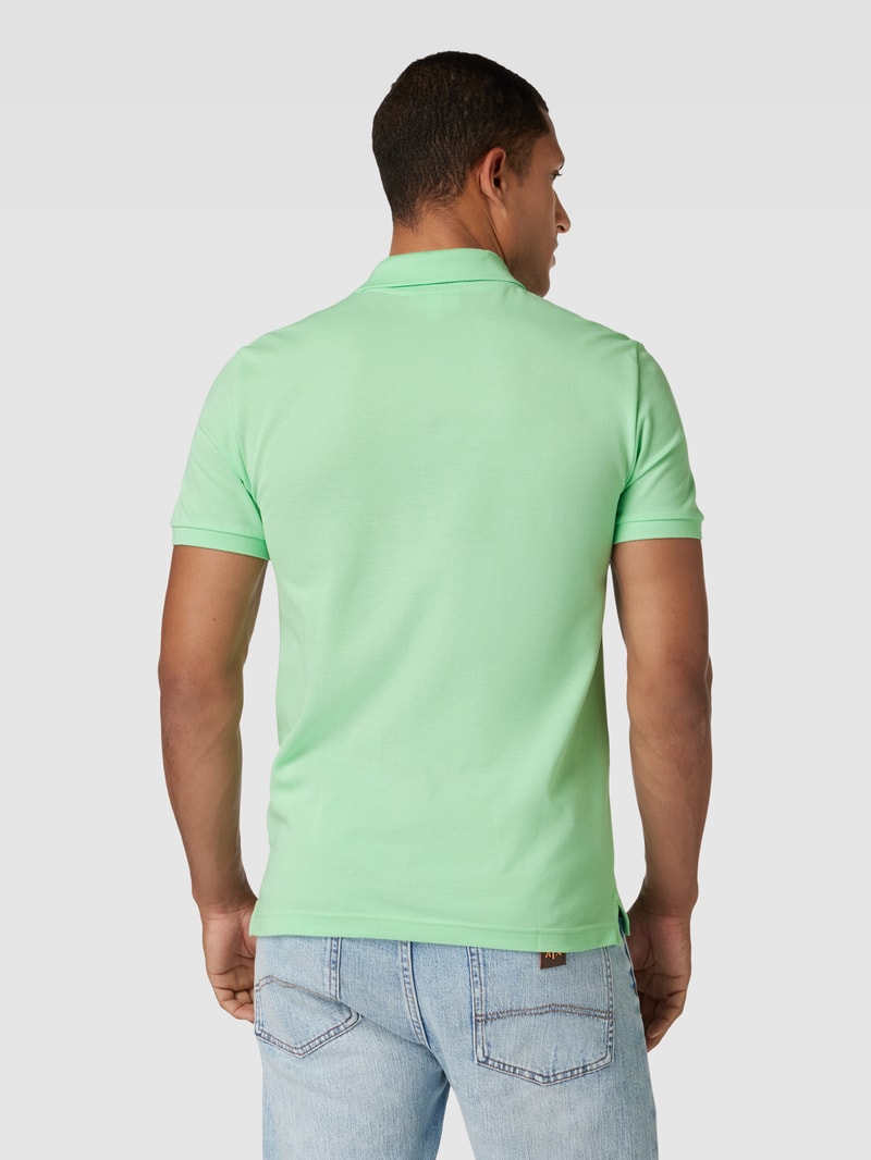 Poloshirt mit Logo-Stitching in lindgrün