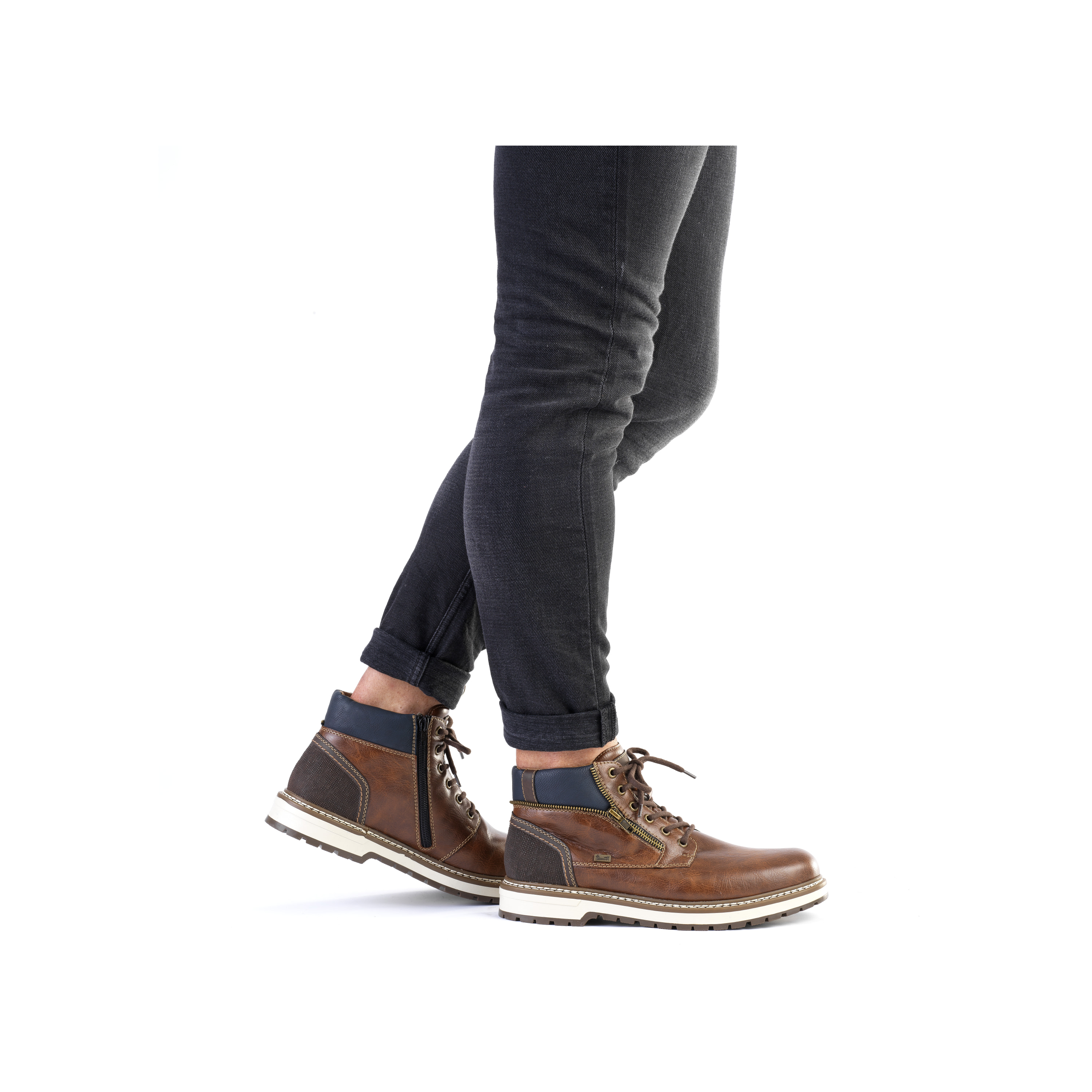 Rieker Herren Schnürstiefel kastanienbraun
